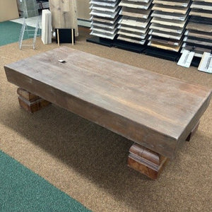 table - teakwood slab w/ coffee table legs (joglo) - 200x90x20cm