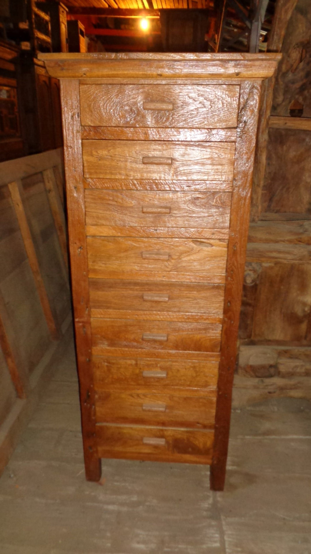 9 drawer - tall dresser - 50x40x138cm - teakwood - root 1005