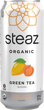 steaz iced tea - green tea - peach/mango - 473ml