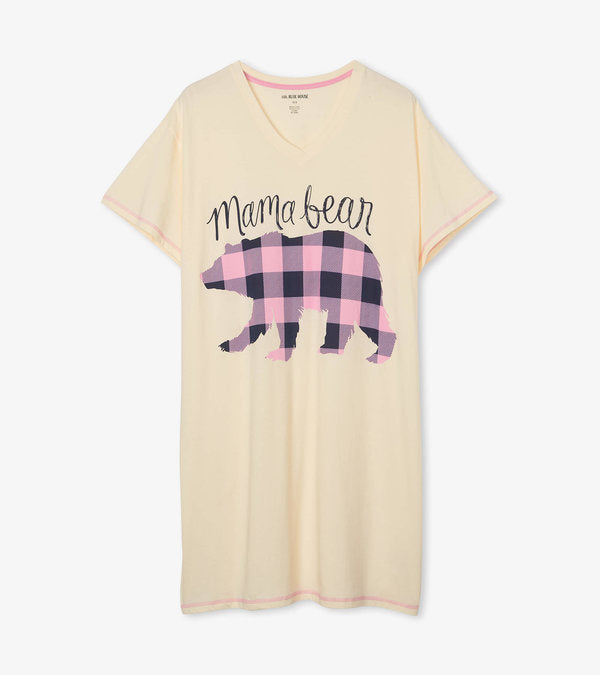 woman's sleepshirt - mama bear plaid