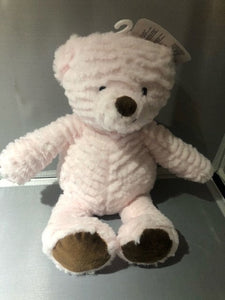 baby - ridged plush bear - pink - 8"