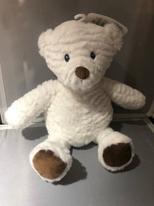 baby - ridged plush bear - white - 8"