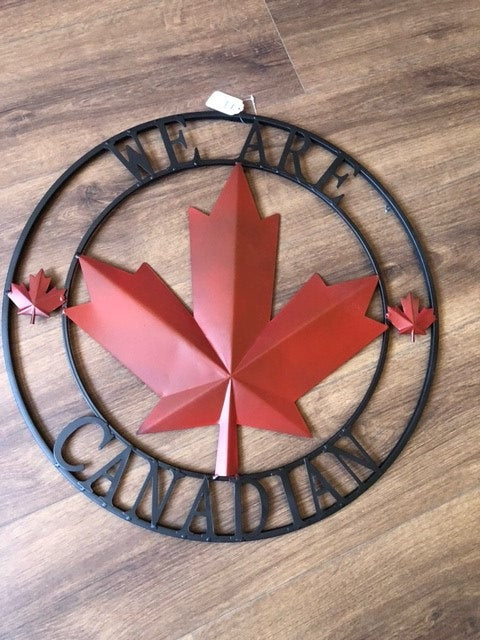 we are canadian - round metal wall art - 22