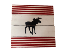 Load image into Gallery viewer, side table - moose - red strips - 30x30x52cm

