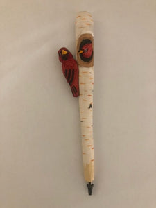 animal pen  - cardinal - birch/wood