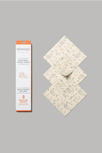 abeego beeswax food wrap - med - 3pk
