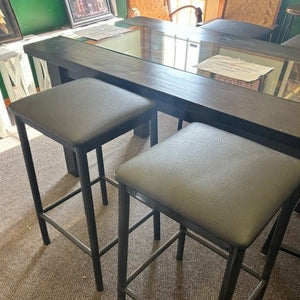 bar stool - 75cm - black vinyl (newly covered)