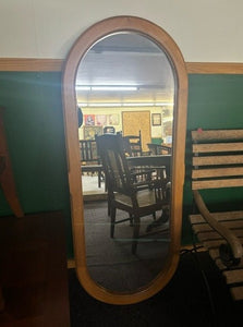 mikki - large oval oak mirror - 4'10" x 1'11"