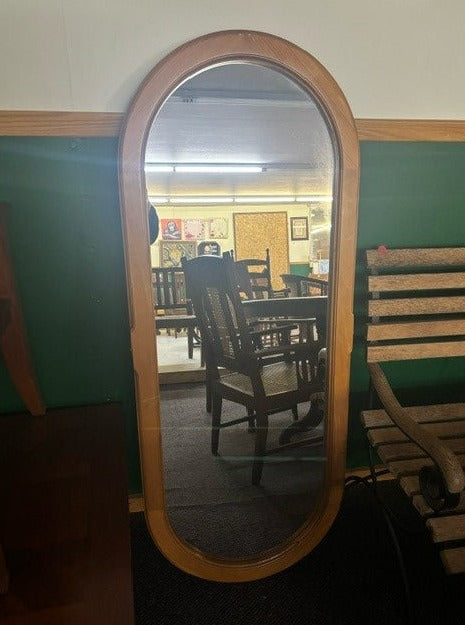 mikki - large oval oak mirror - 4'10
