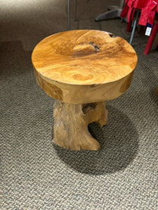 stool/side table - mushroom - S root #1109 - teakroot - 35cm x 35cm x 41cm