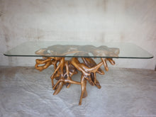 Load image into Gallery viewer, dining/console table - teakroot w/ glass # 7099 - 79&quot; x 35&quot; x 30&quot;h

