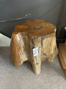 stool/side table - teakwood stump abstract - root #8146a - 45cm