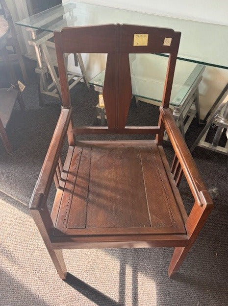 chairs w/ arms -  w/ solid diamond shape back- 21x21x35.5