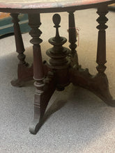 Load image into Gallery viewer, table - round - 4 legs - round center base - antique teakwood
