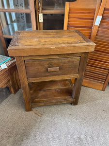 table - side table/bedside - 1 drawer - teakwood erosi - 30"Hx25.5"wx17.75"D