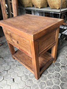 table - side table/bedside - 1 drawer - teakwood erosi - 30"Hx25.5"wx17.75"D