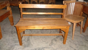 bench - tight slat seat - 2 slat back - 100x40x78cm - teakwood - root 1013