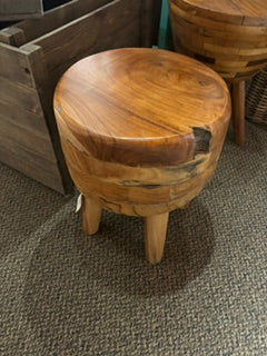 stool - mosaic teakwood - round top - 4 legs - 45cm