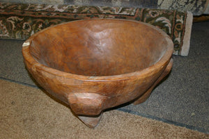 bowl - teak xl with legs - dark teakwood - 21" dia x 13"H