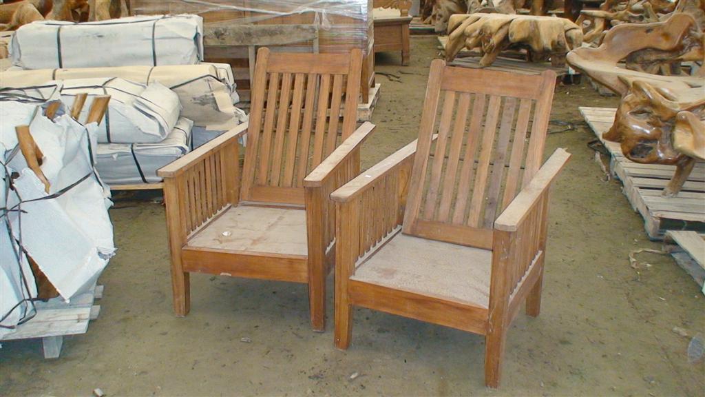 chair - slatted back- slatted sides - solid seat - antique teakwood