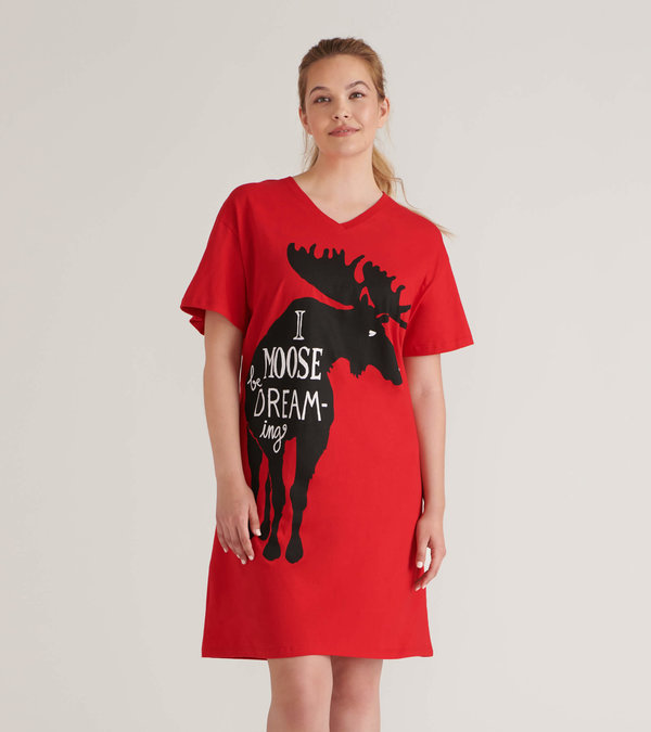 woman's sleepshirt - moose be dreaming