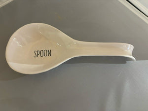 spoon - 8" ceramic - farmhouse modern - white