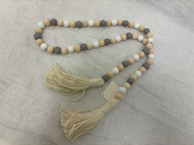 strand - natural wood bead - 3 colour w/ 2 rope tali - 45