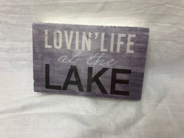 box sign - lovein' life at the lake  - 9.75