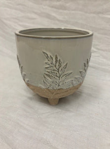 planter - fern pattern - ceramic - 5"