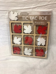 game - tic tac toe - maple leaf red/white - 9"