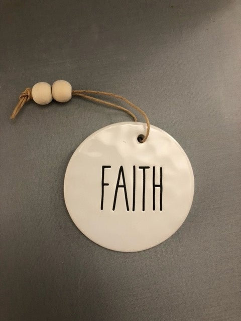 disc - faith - white ceramic round - 3