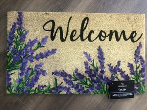 door mat - coir special - lavender - welcome - 18"x30"