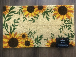 door mat - coir special - sunflower border - 18"x30"