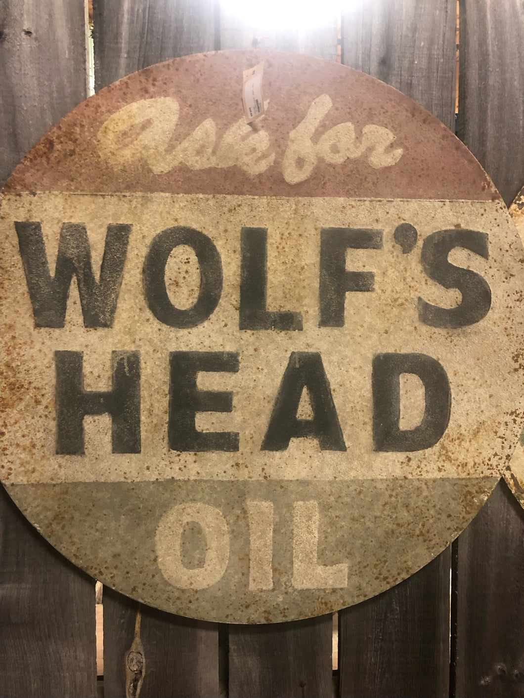 sign - metal - wolf's head oil - 39