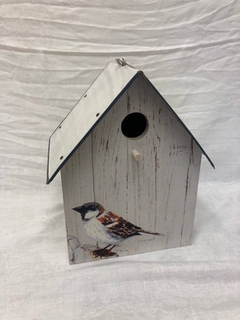birdhouse w/ metal roof - wood - 8.5