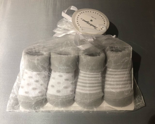 baby - socks - 2 pair in mesh bag - grey - tendertyme