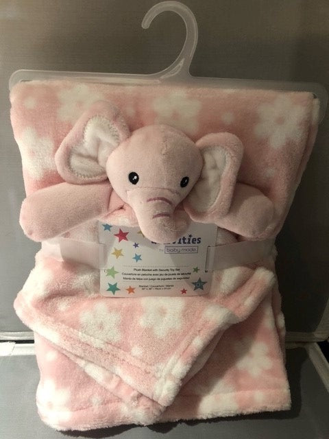 baby - pink - fleece blanket  & nunu set - elephant