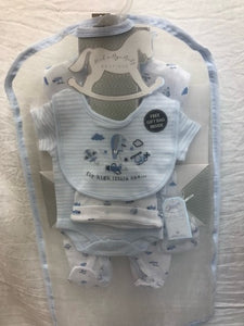 baby - 5pc set - blue - fly high little one - 100% cotton