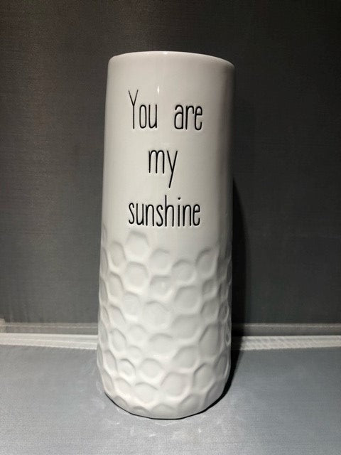 vase - tall - you are my sunshine - white - 7