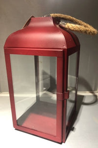 red metal lantern - medium