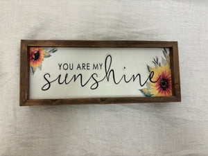 sign - you are my sunshine - metal/wood embossed - 11.5"