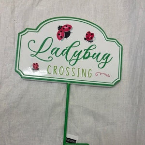 stake - ladybuy crossing - large green stake sign - 7.75"x12"