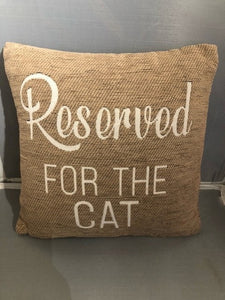 pillow - reserved for the cat - 10"