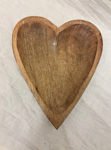 bowl - carved heart - small - 7.5" - wooden
