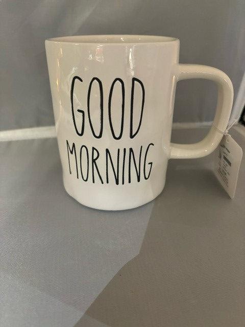 mug - good morning - farmhouse - white