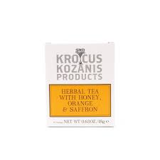 organic herbal tea - honey/orange/& greek saffron - krocus kozanics