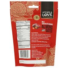 milk chocolate - covered almond stuffed dates - 100g - kitchen & love