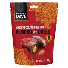 Load image into Gallery viewer, milk chocolate - covered almond stuffed dates - 100g - kitchen &amp; love
