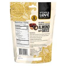 dark chocolate - covered almond stuffed dates - 100g - kitchen & love