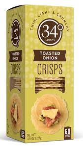 34 degrees savory crisps- toasted onion - 127g
